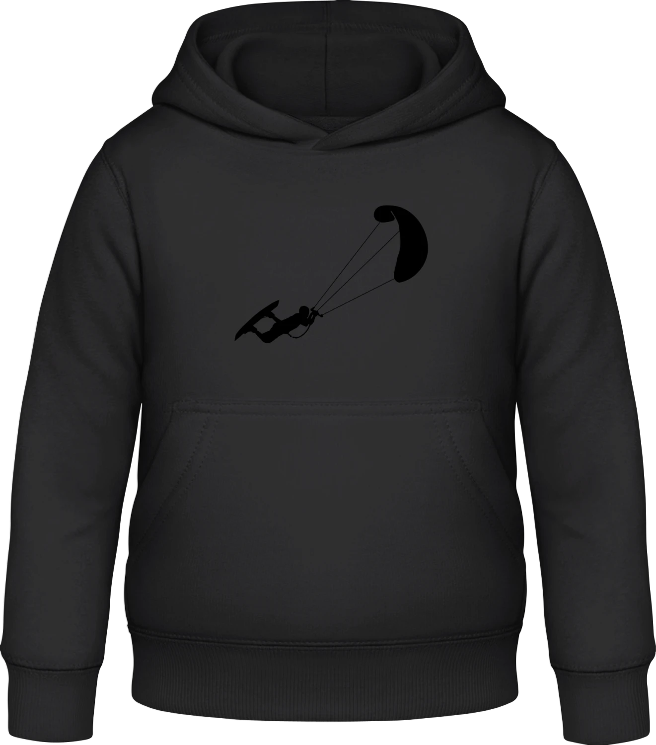 Kitesurfing - Black Awdis Hoodie Kids - Front