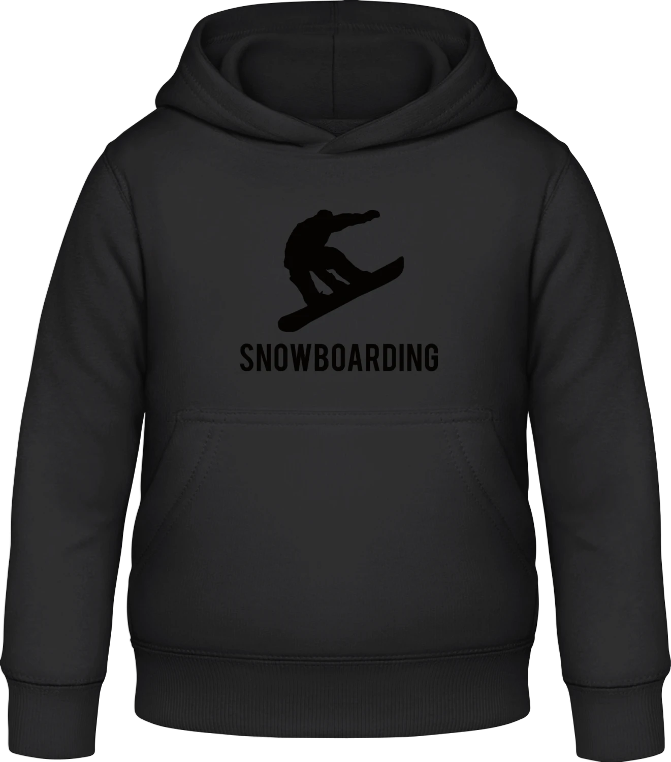 Snowboarding - Black Awdis Hoodie Kids - Front