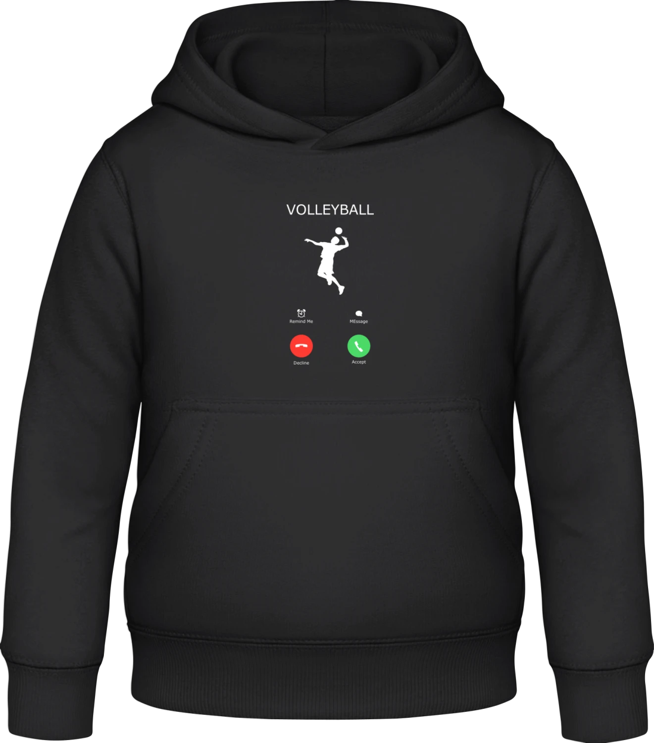 Volleyball accept decline - Black Awdis Hoodie Kids - Front