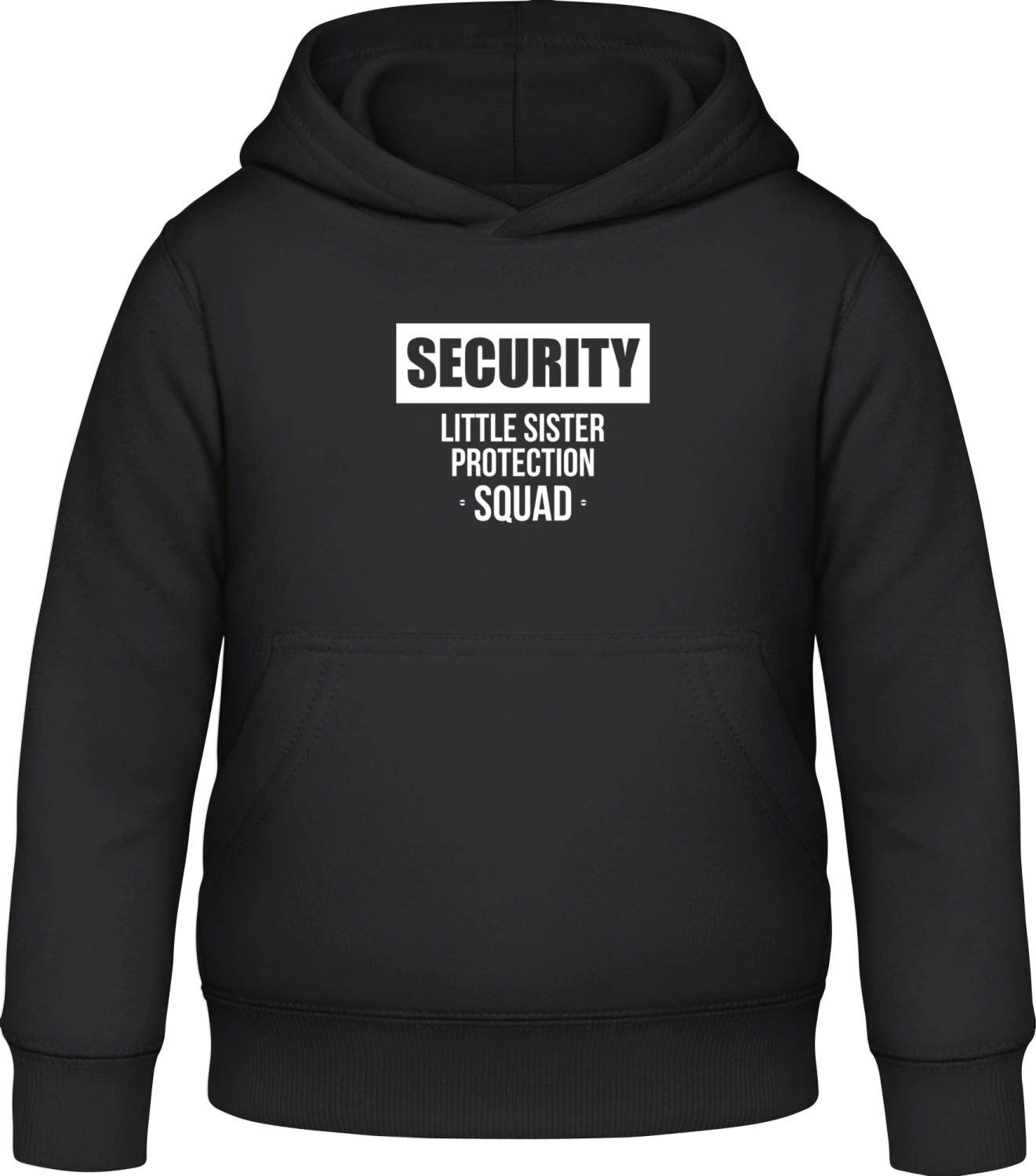 Security Little Sister Protection - Black Awdis Hoodie Kids - Front