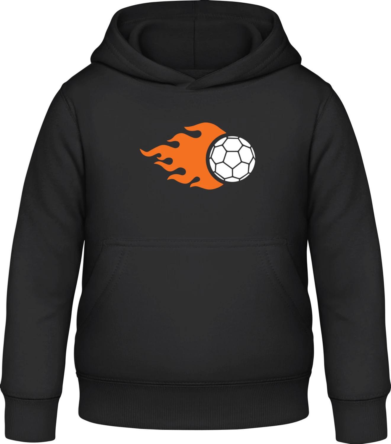 Handball schneller Ball mit Feuer - Black Awdis Hoodie Kids - Front