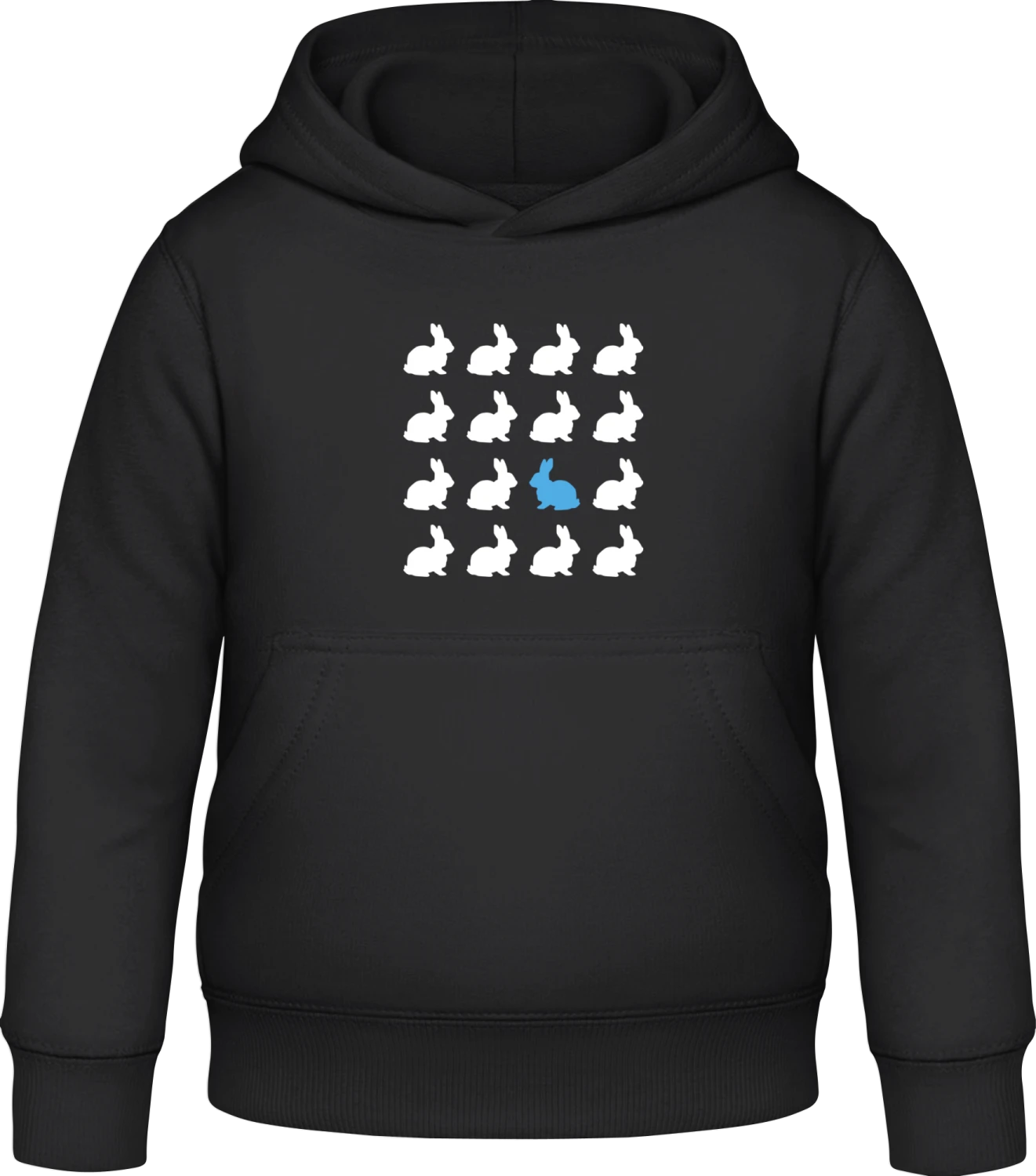 Be A Different Bunny - Black Awdis Hoodie Kids - Front