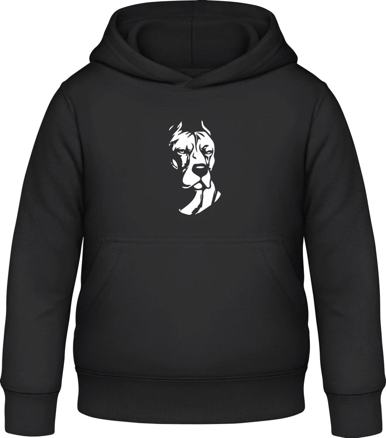 Pitbull Face  - Black Awdis Hoodie Kids - Front