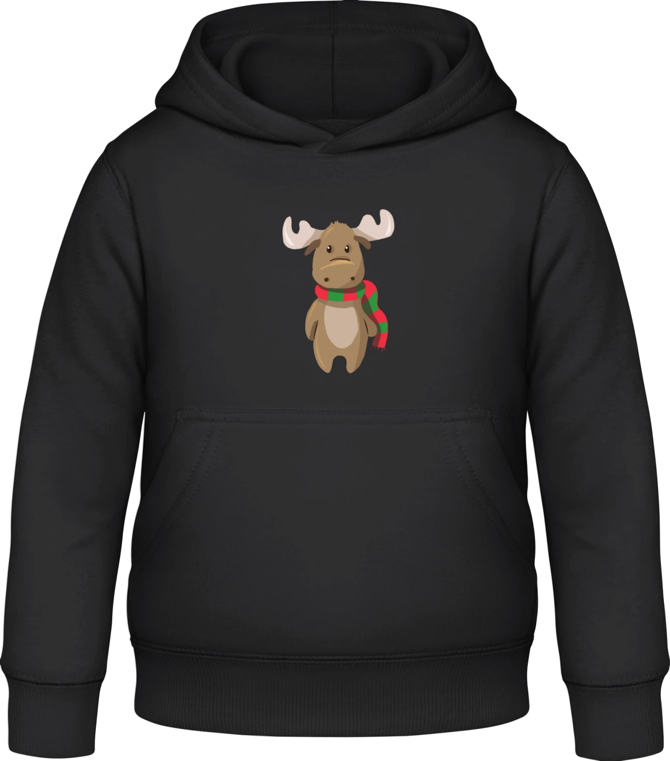 Little Elk Moose - Black Awdis Hoodie Kids - Front