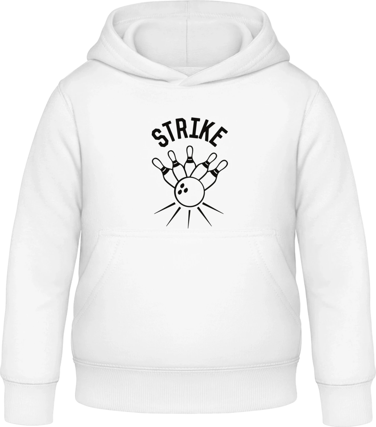 Strike Bowling - Arctic white Awdis Hoodie Kids - Front