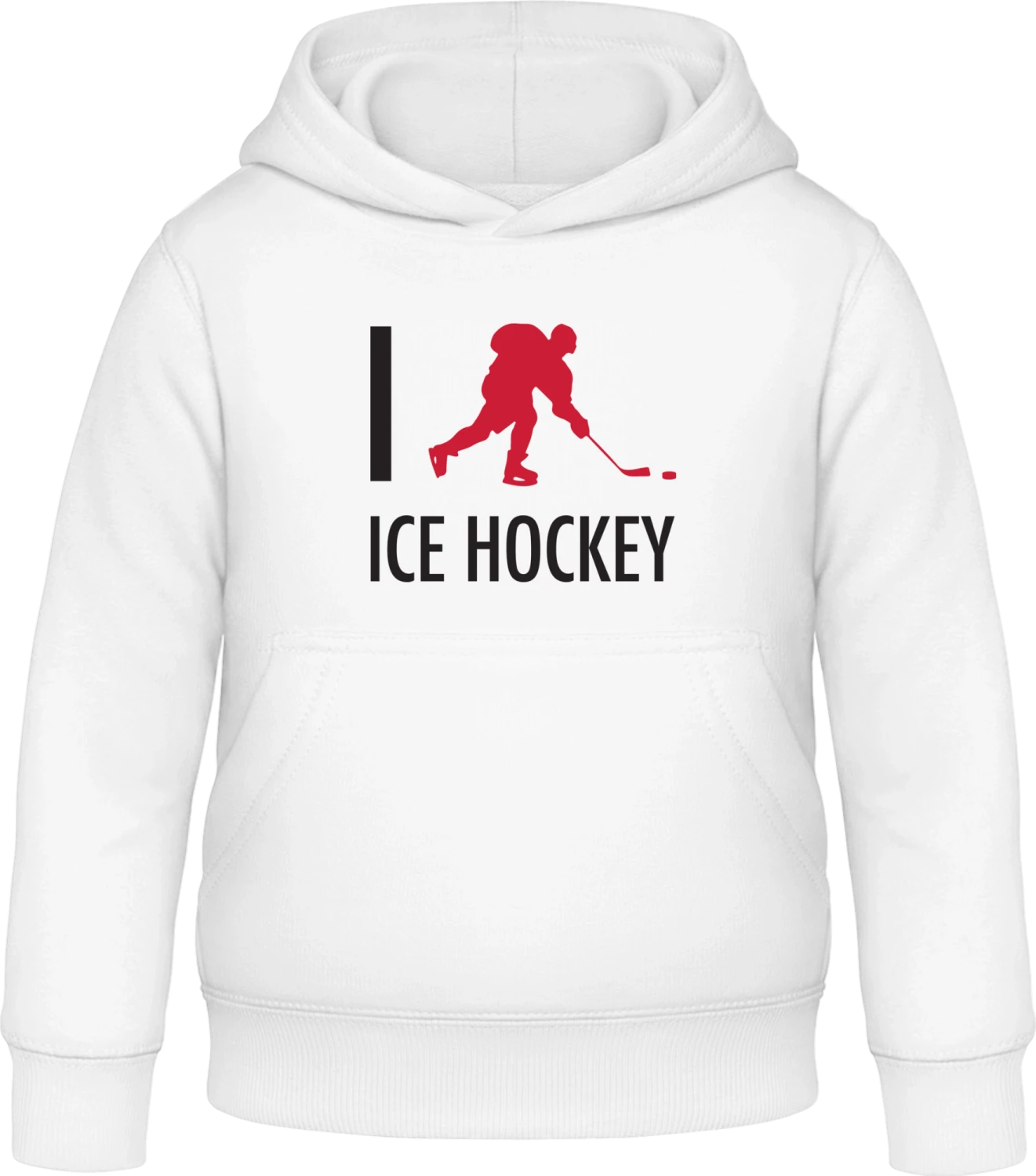 I Love Ice Hockey - Arctic white Awdis Hoodie Kids - Front