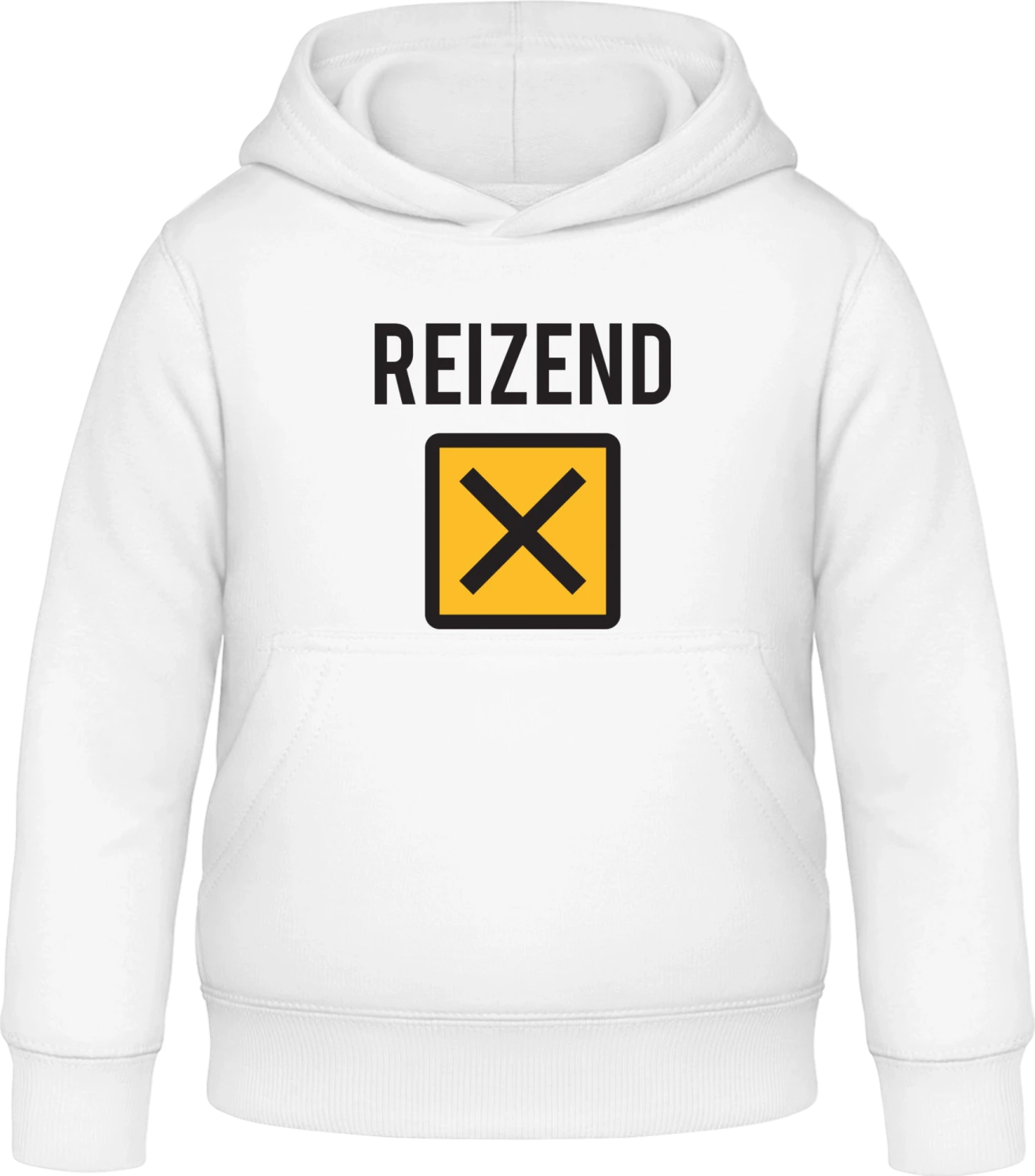 Reizend Warnzeichen - Arctic white Awdis Hoodie Kids - Front