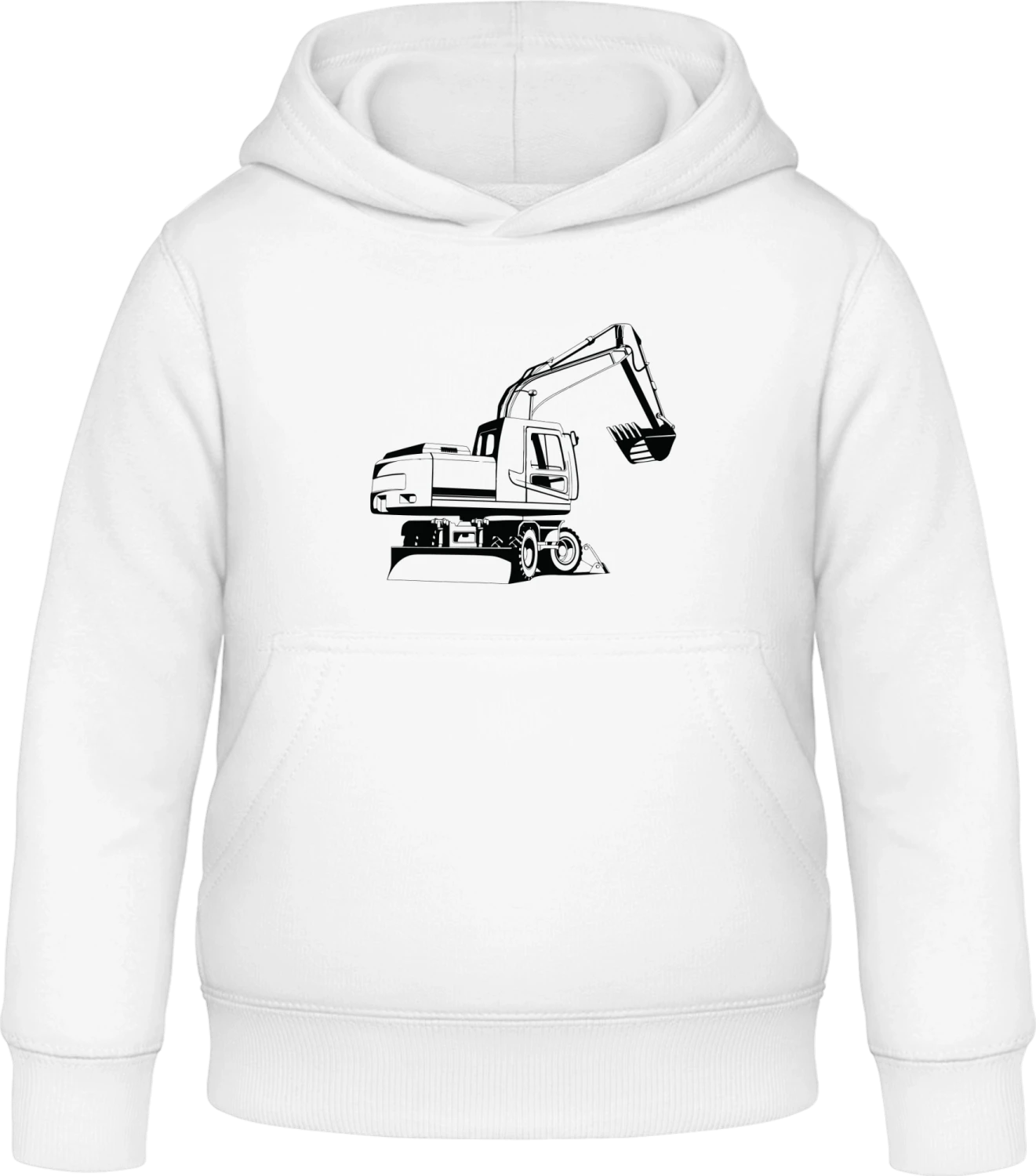 Excavator Detailed - Arctic white Awdis Hoodie Kids - Front