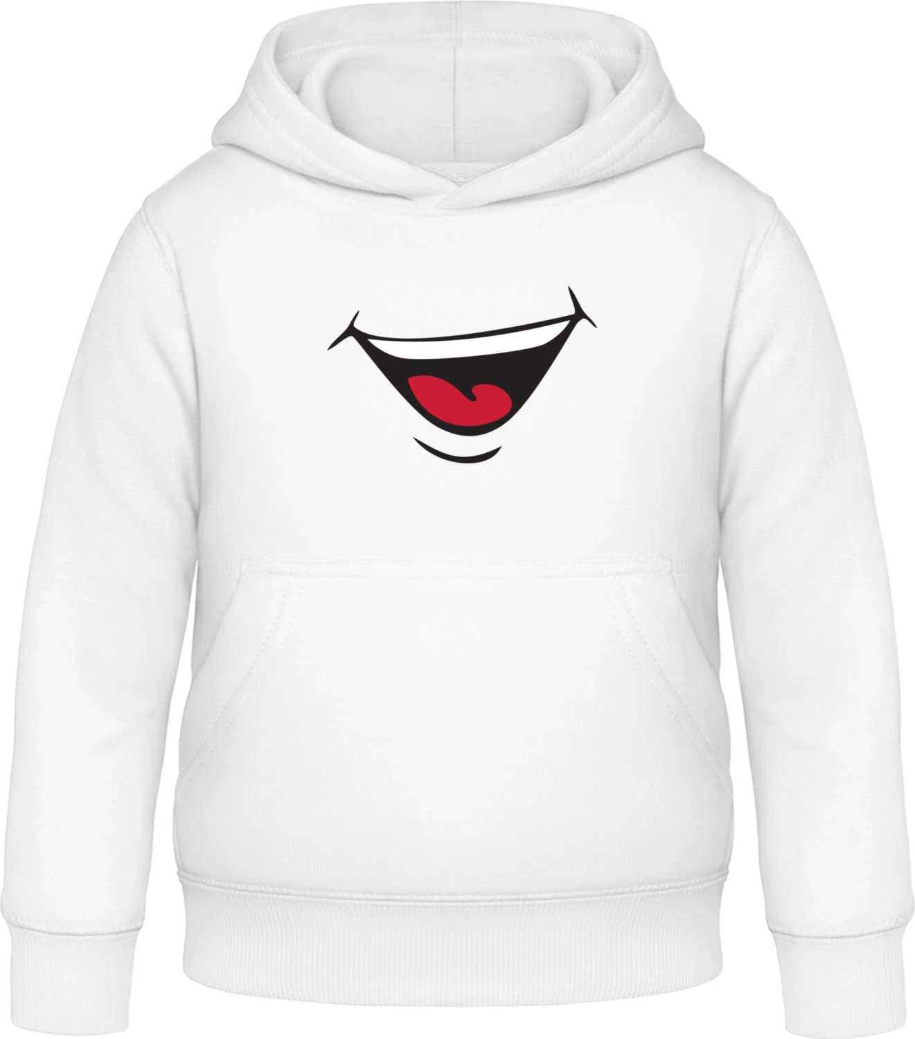 Smiley Mouth - Arctic white Awdis Hoodie Kids - Front