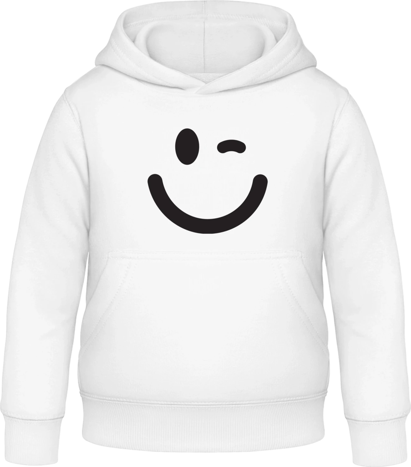 Winking Emoticon - Arctic white Awdis Hoodie Kids - Front