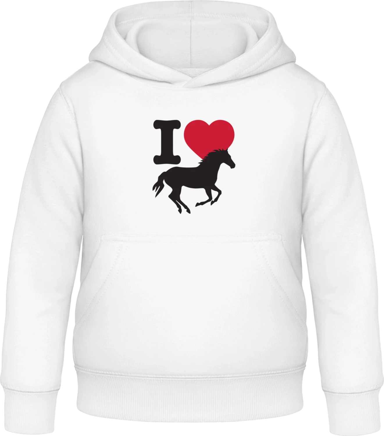 I Love Horses - Arctic white Awdis Hoodie Kids - Front