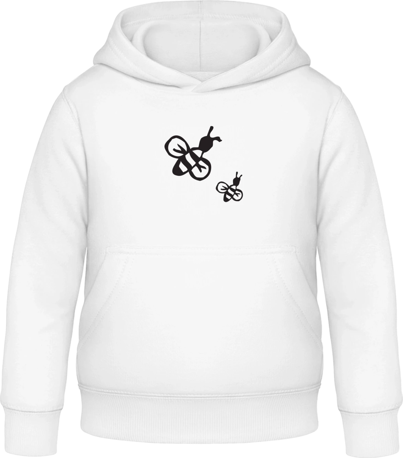 Mom and Child Bee - Arctic white Awdis Hoodie Kids - Front