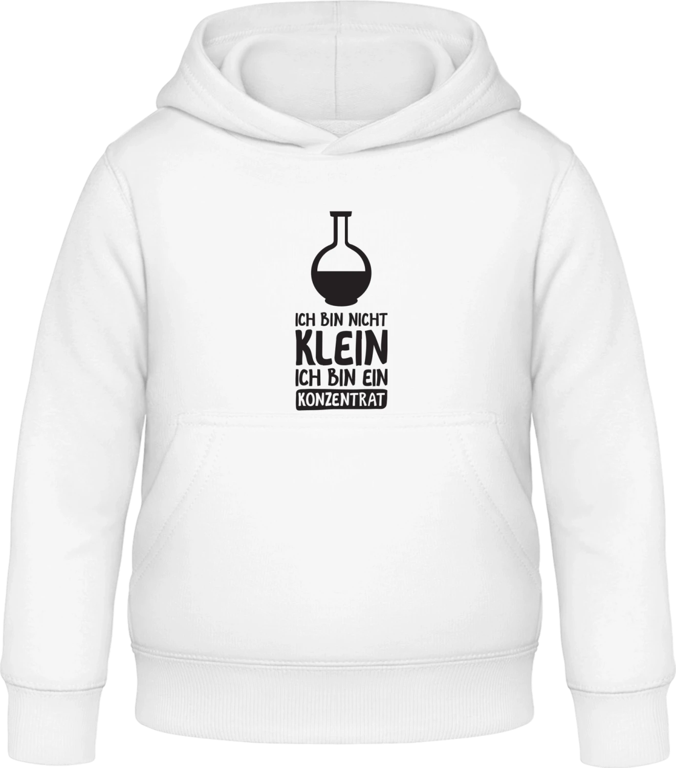 Ich bin nicht klein ich bin ein Konzentrat - Arctic white Awdis Hoodie Kids - Front