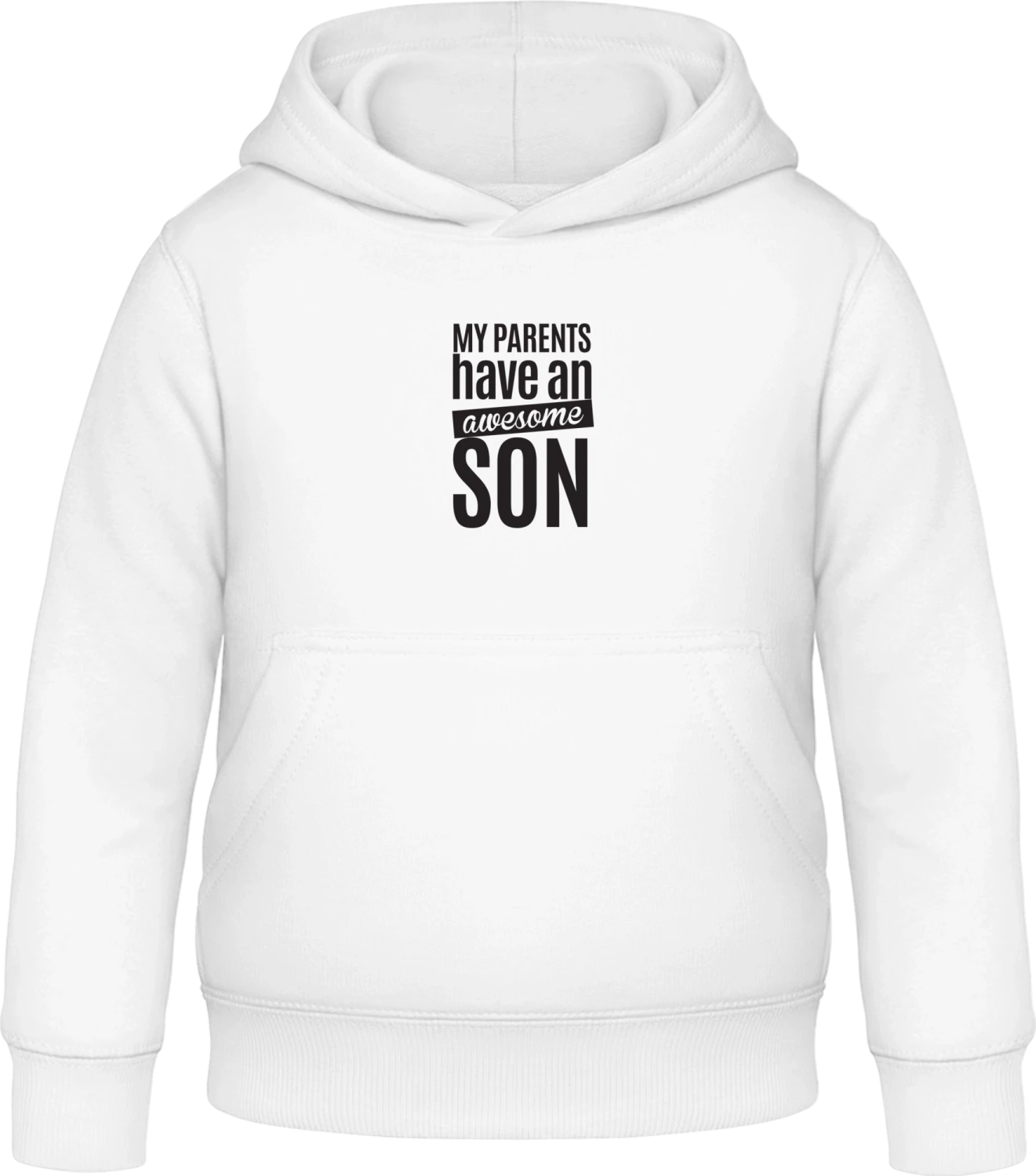 My Parents Have An Awesome Son - Arctic white Awdis Hoodie Kids - Front