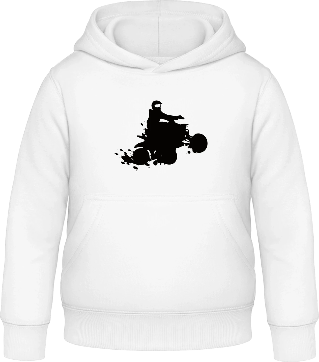 Quad in Action - Arctic white Awdis Hoodie Kids - Front