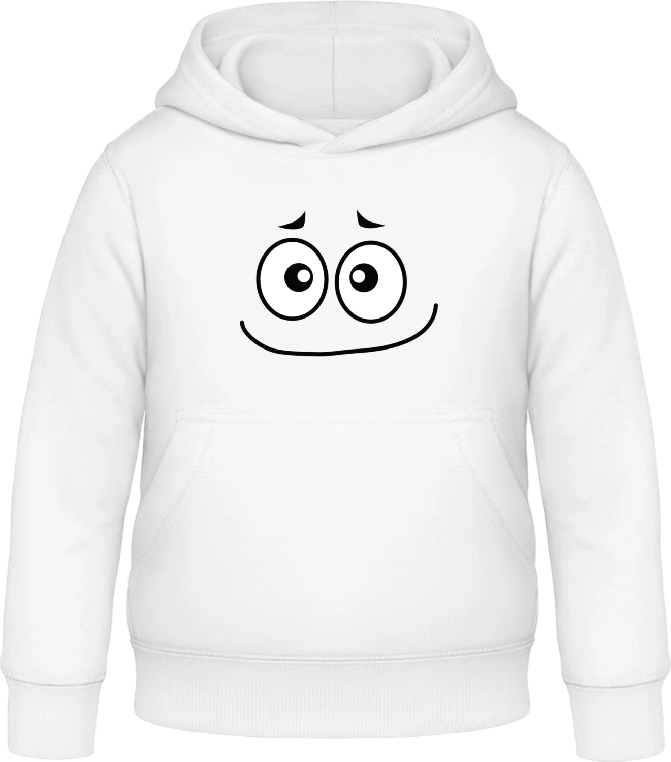 Sorrowful Smiley Face - Arctic white Awdis Hoodie Kids - Front