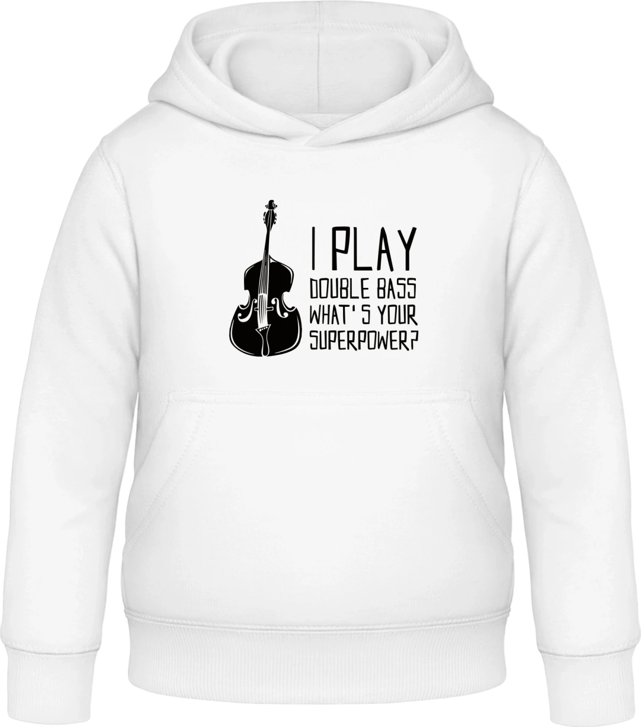 I Play Double Bass - Arctic white Awdis Hoodie Kids - Front