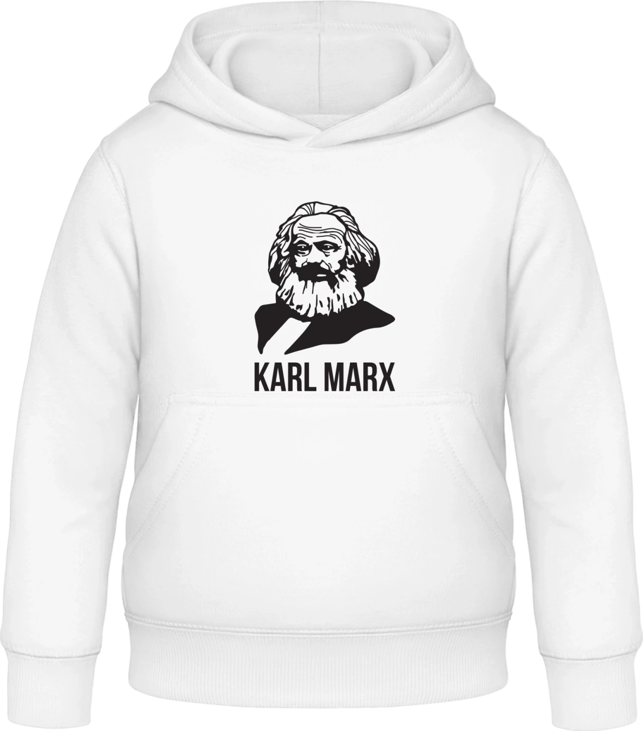 Karl Marx SIlhouette - Arctic white Awdis Hoodie Kids - Front