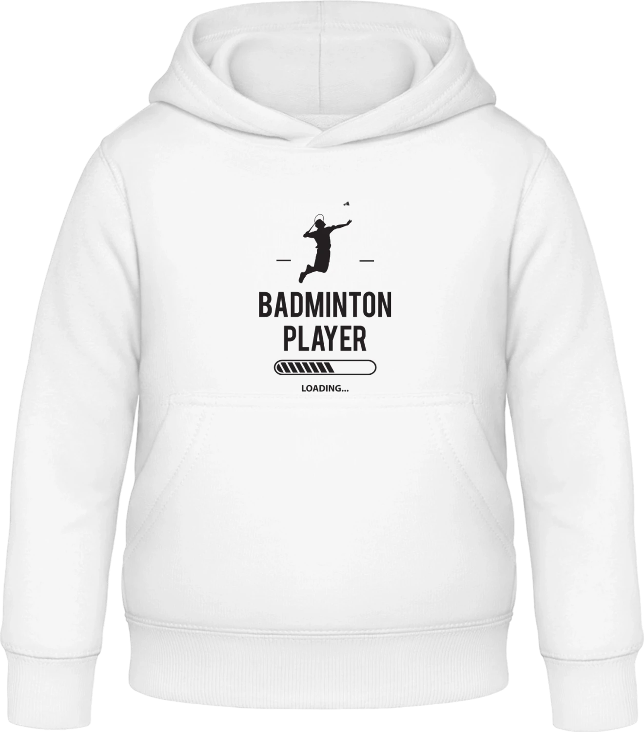 Badminton Player Loading - Arctic white Awdis Hoodie Kids - Front