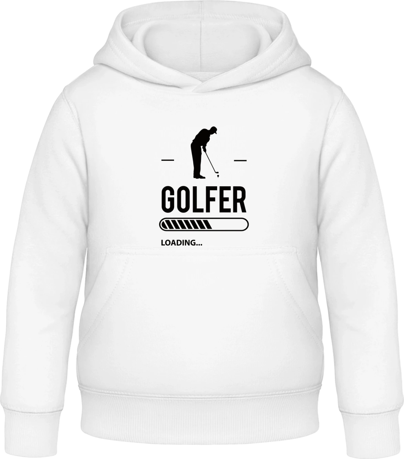 Golfer Loading - Arctic white Awdis Hoodie Kids - Front