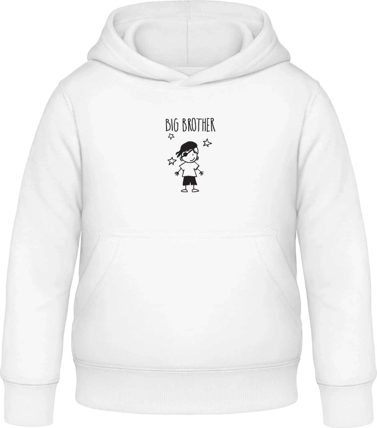 Big Brother Pirate - Arctic white Awdis Hoodie Kids - Front