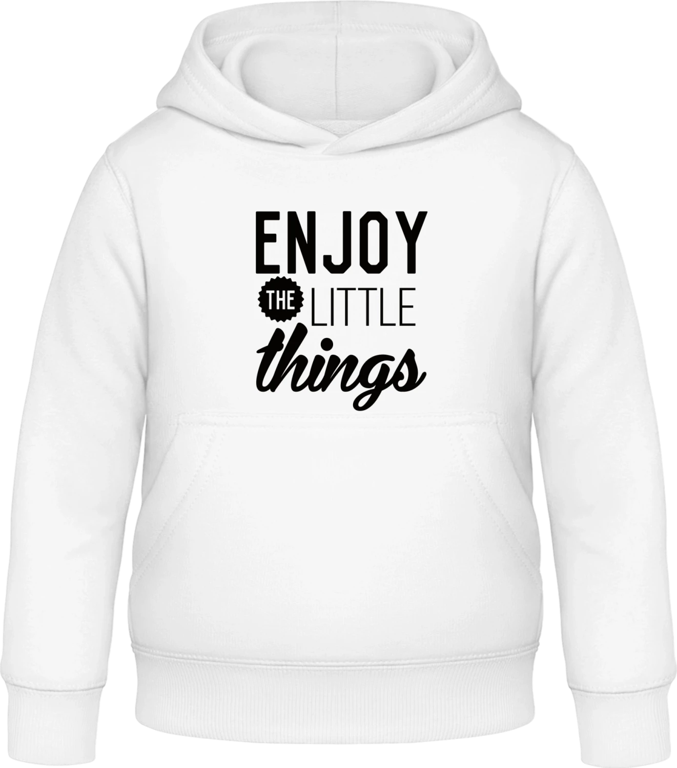 Enjoy The Little Things - Arctic white Awdis Hoodie Kids - Front