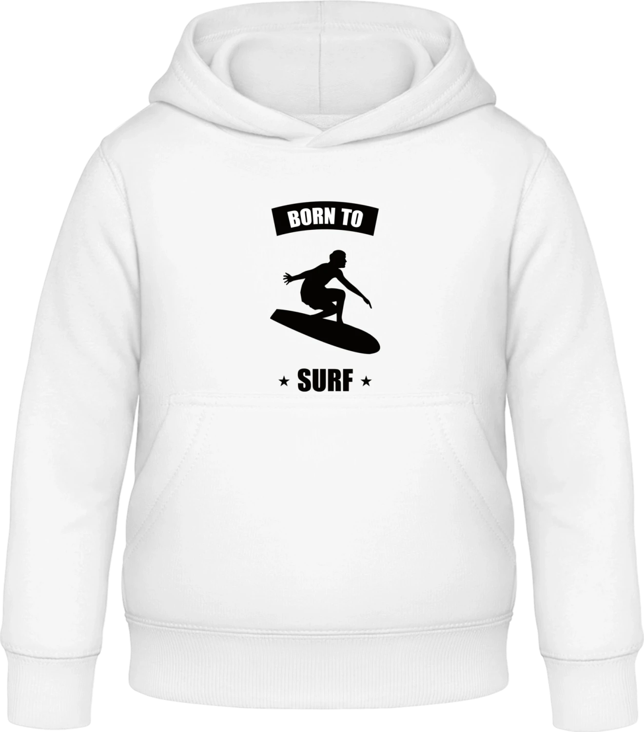 Born To Surf - Arctic white Awdis Hoodie Kids - Front