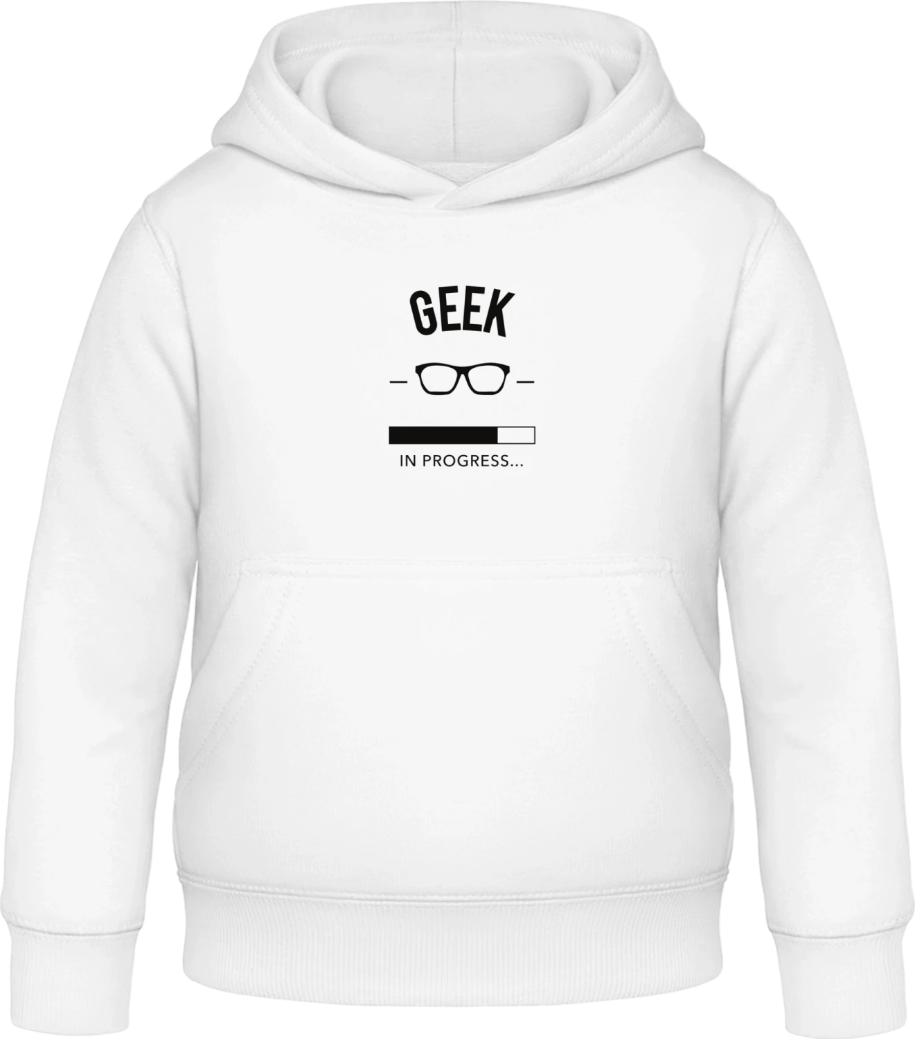 Geek in Progress - Arctic white Awdis Hoodie Kids - Front