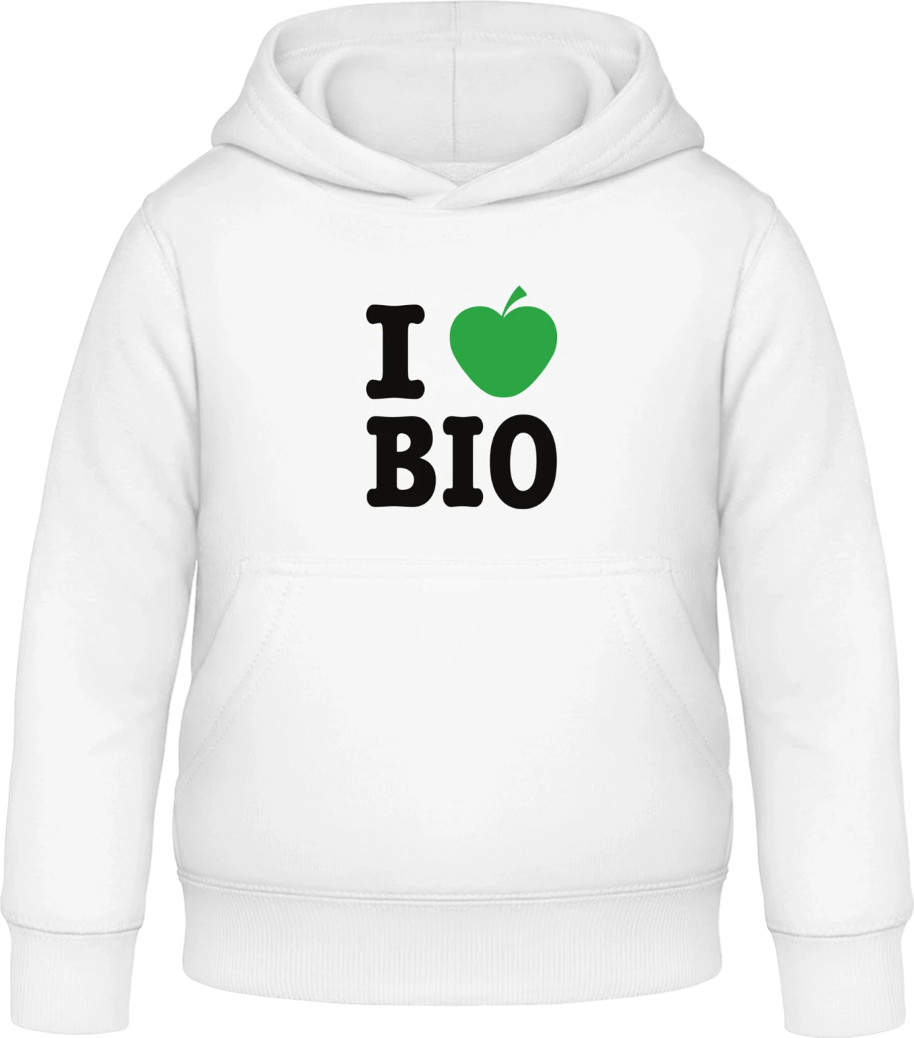 I Love Bio - Arctic white Awdis Hoodie Kids - Front