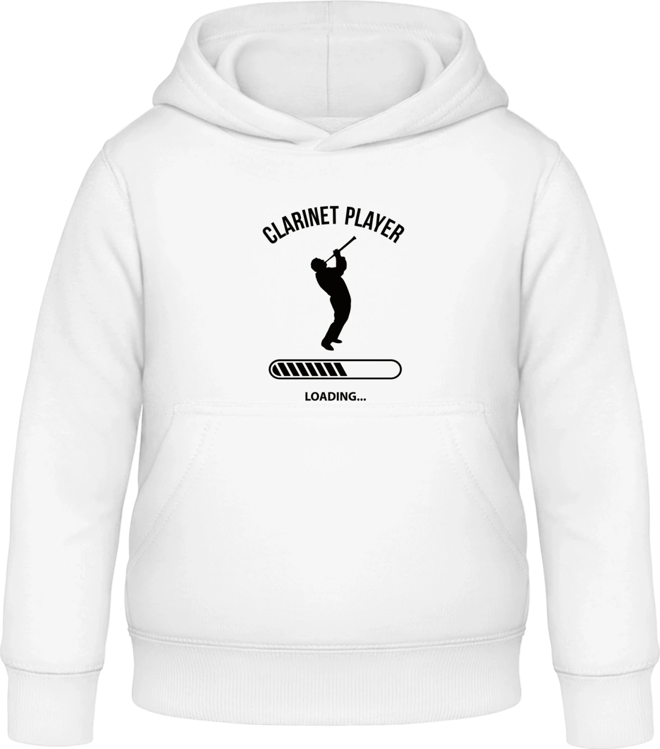 Clarinet Player Loading - Arctic white Awdis Hoodie Kids - Front