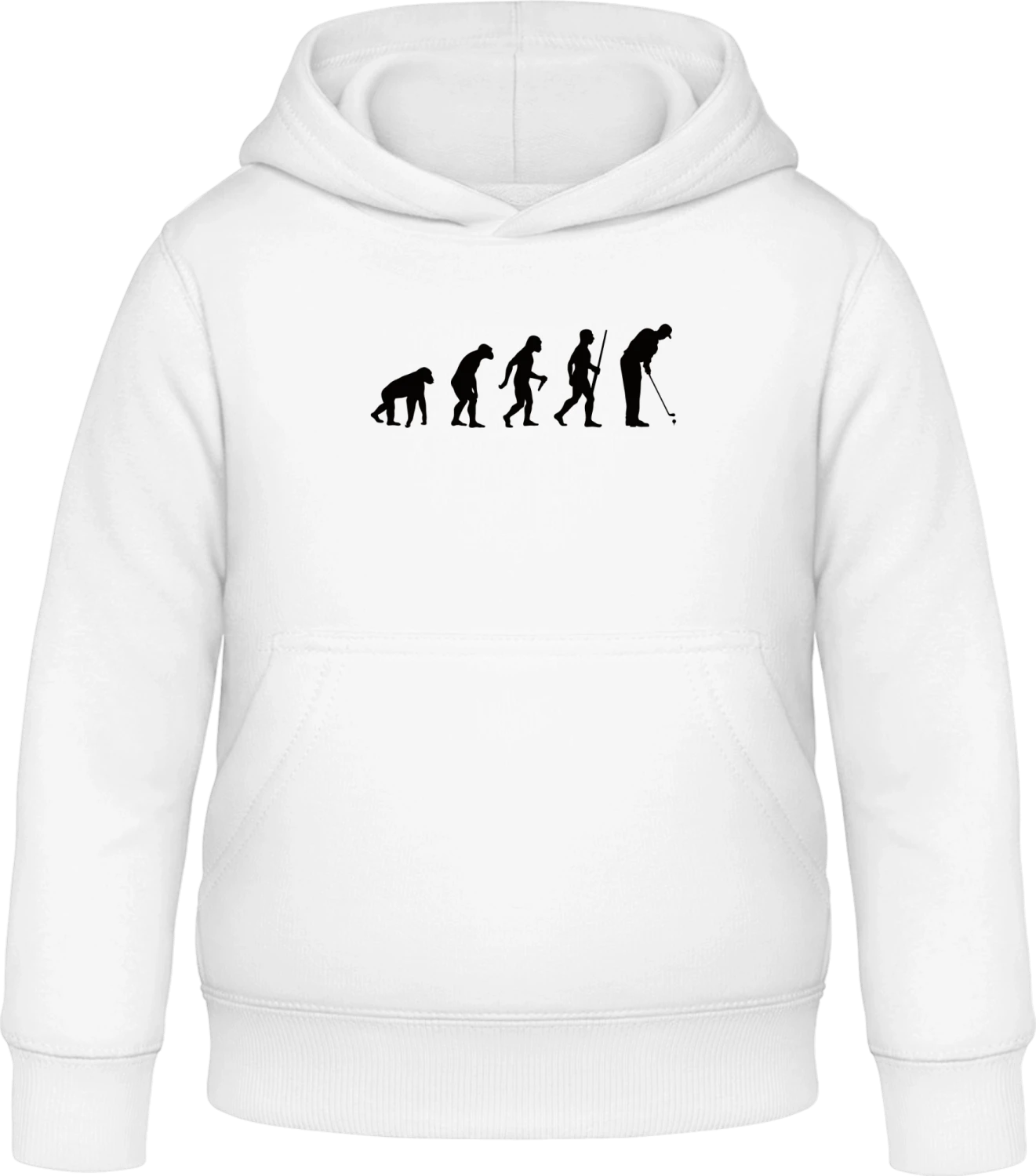 Evolution of a Golfer - Arctic white Awdis Hoodie Kids - Front