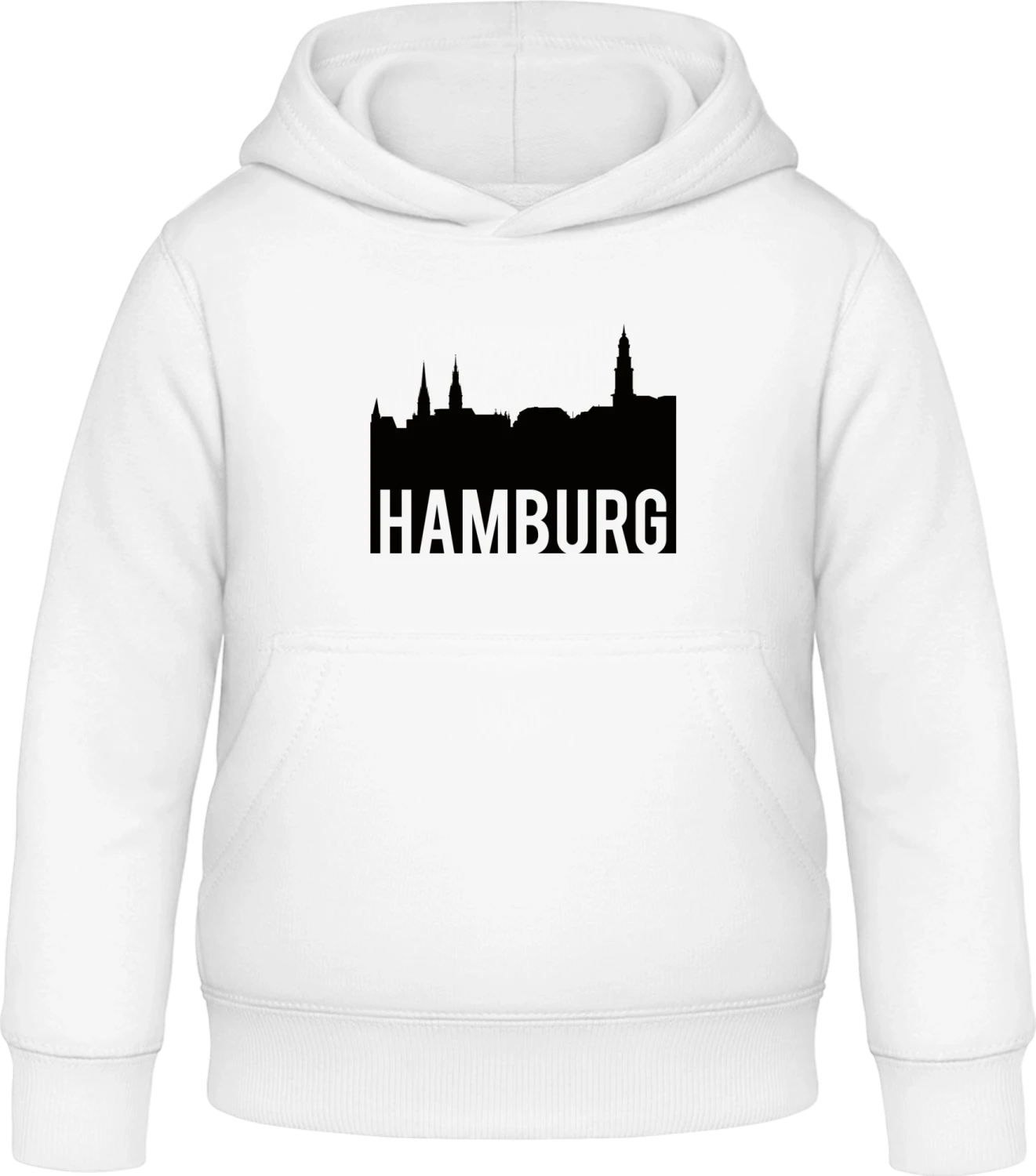 Hamburg Skyline - Arctic white Awdis Hoodie Kids - Front