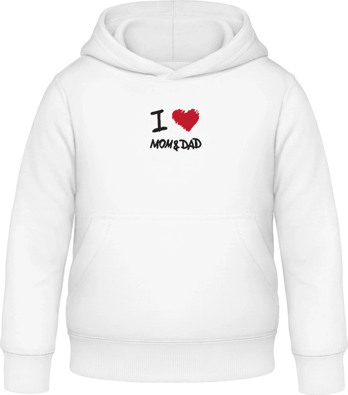 I Love Mom And Dad - Arctic white Awdis Hoodie Kids - Front