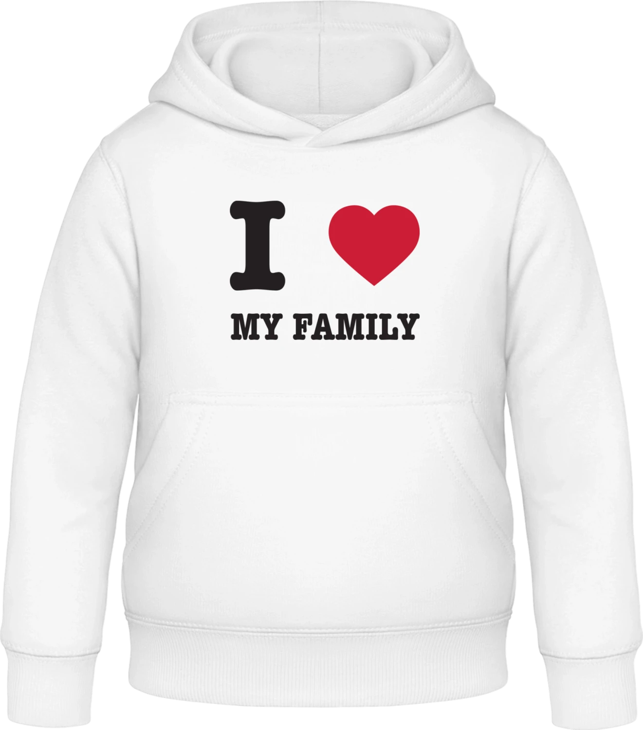 I Love My Family - Arctic white Awdis Hoodie Kids - Front