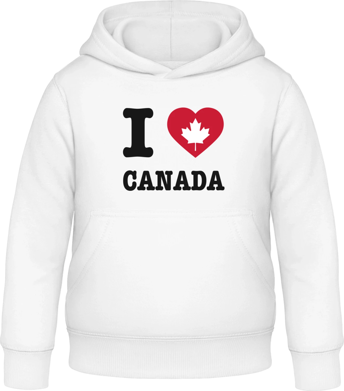 I Love Canada - Arctic white Awdis Hoodie Kids - Front