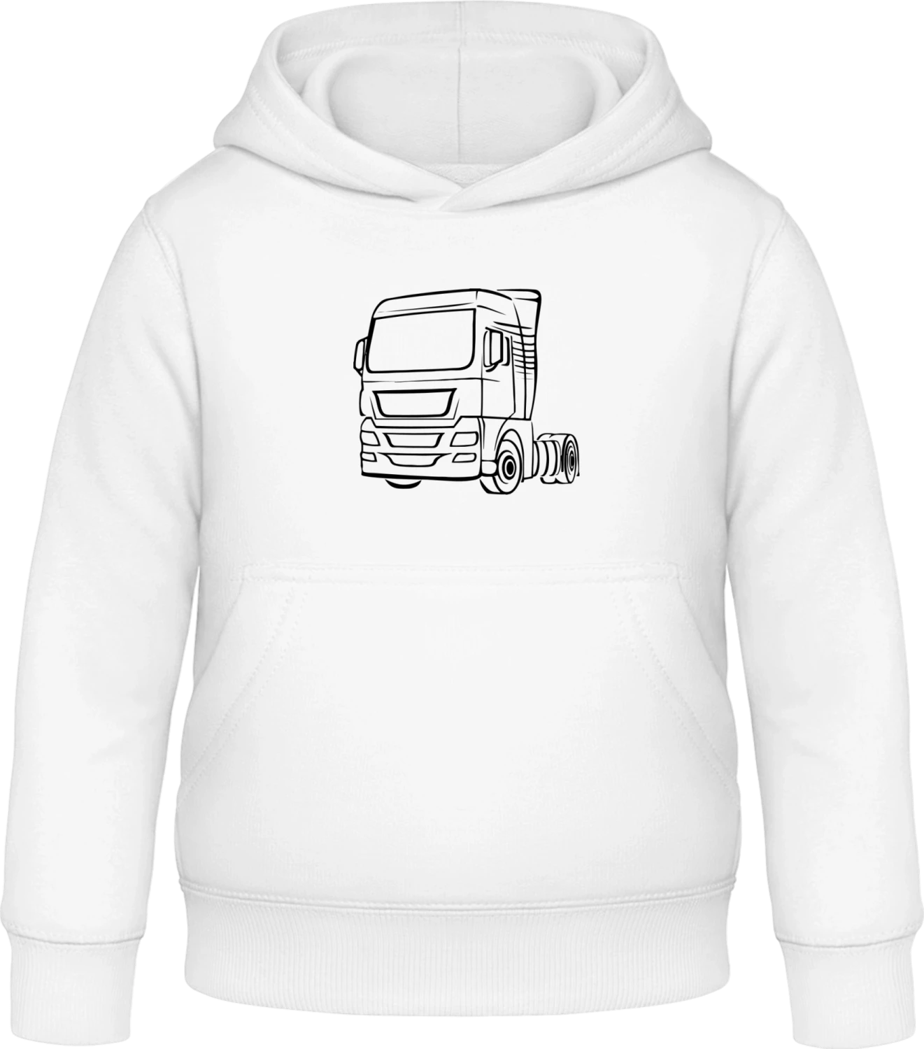 Truck Outline - Arctic white Awdis Hoodie Kids - Front