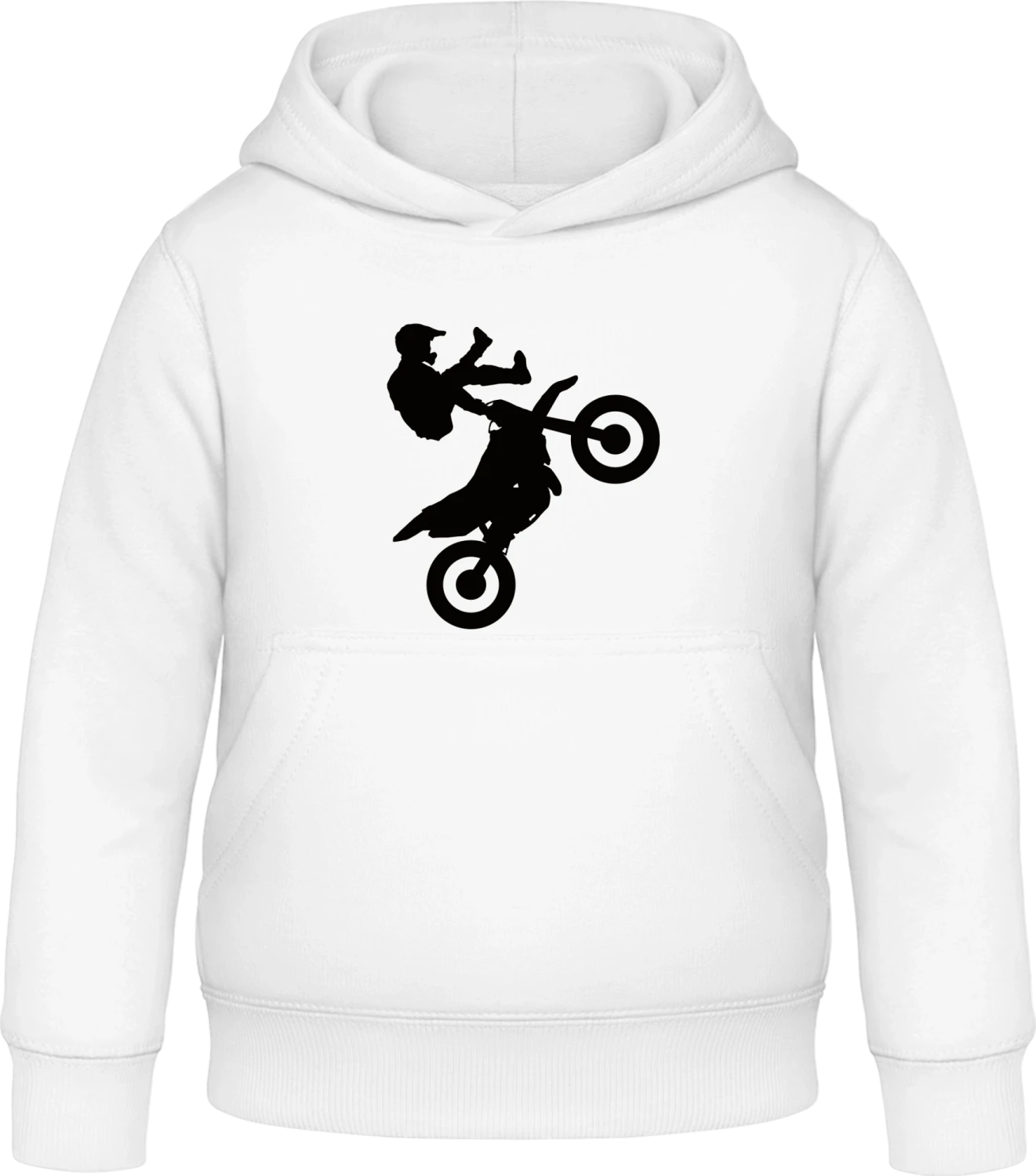 Motocross Silhouette - Arctic white Awdis Hoodie Kids - Front