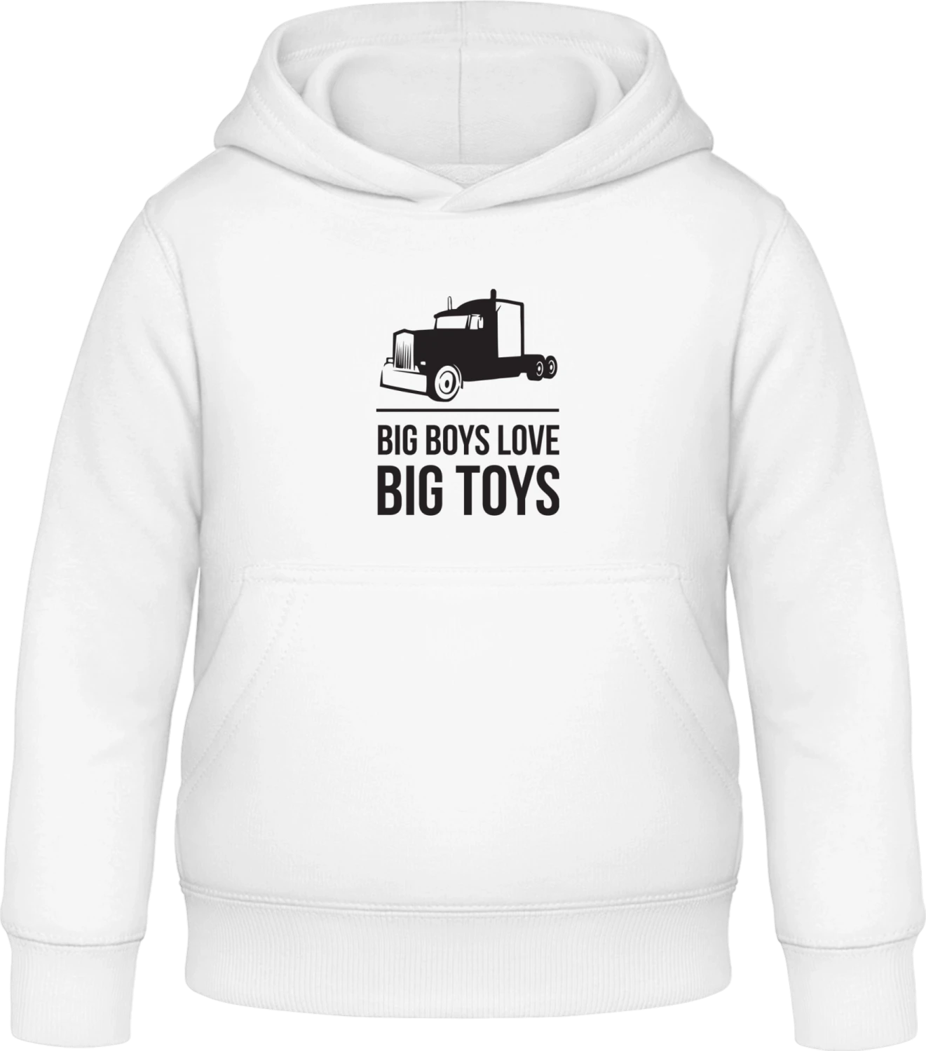 Big Boys Love Big Toys - Arctic white Awdis Hoodie Kids - Front