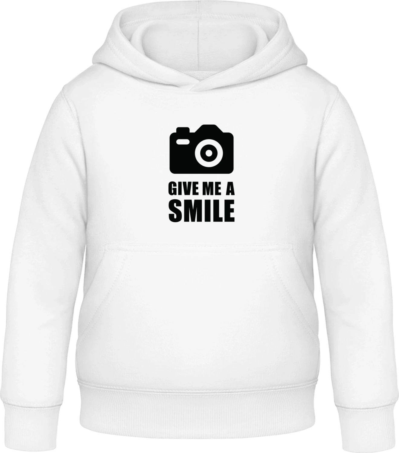 Give Me A Smile - Arctic white Awdis Hoodie Kids - Front