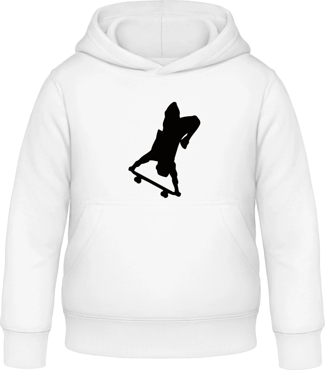 Skateboarder Trick - Arctic white Awdis Hoodie Kids - Front