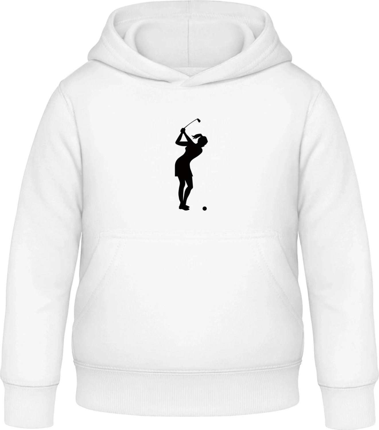 Golfing Woman - Arctic white Awdis Hoodie Kids - Front