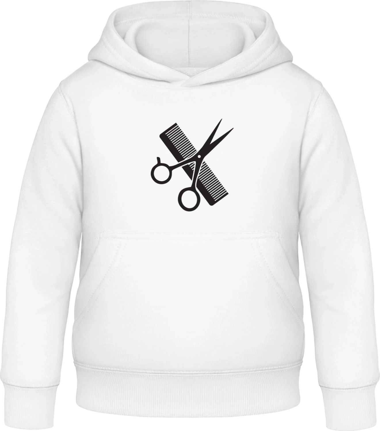 Comb And Scissors - Arctic white Awdis Hoodie Kids - Front