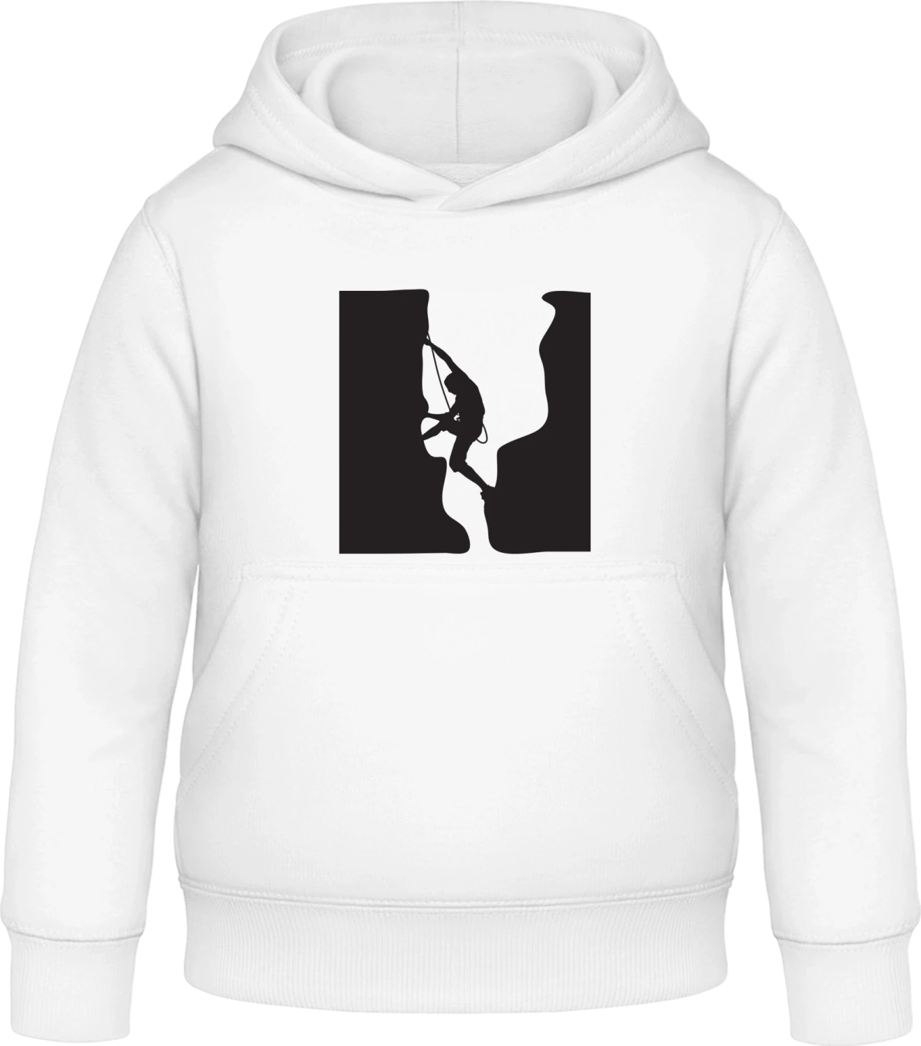 Climbing Mountain Scene - Arctic white Awdis Hoodie Kids - Front