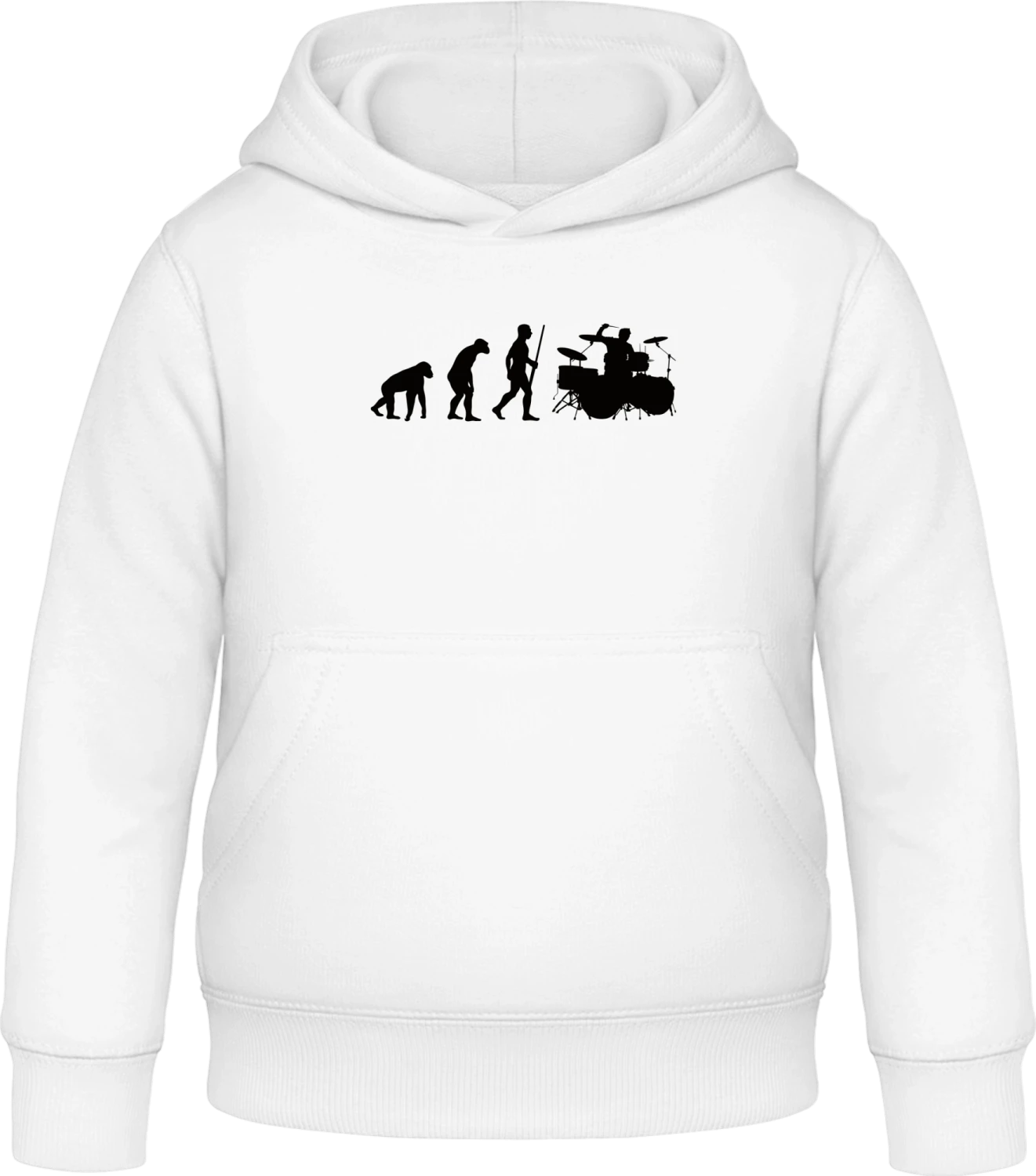 Drummer Evolution - Arctic white Awdis Hoodie Kids - Front