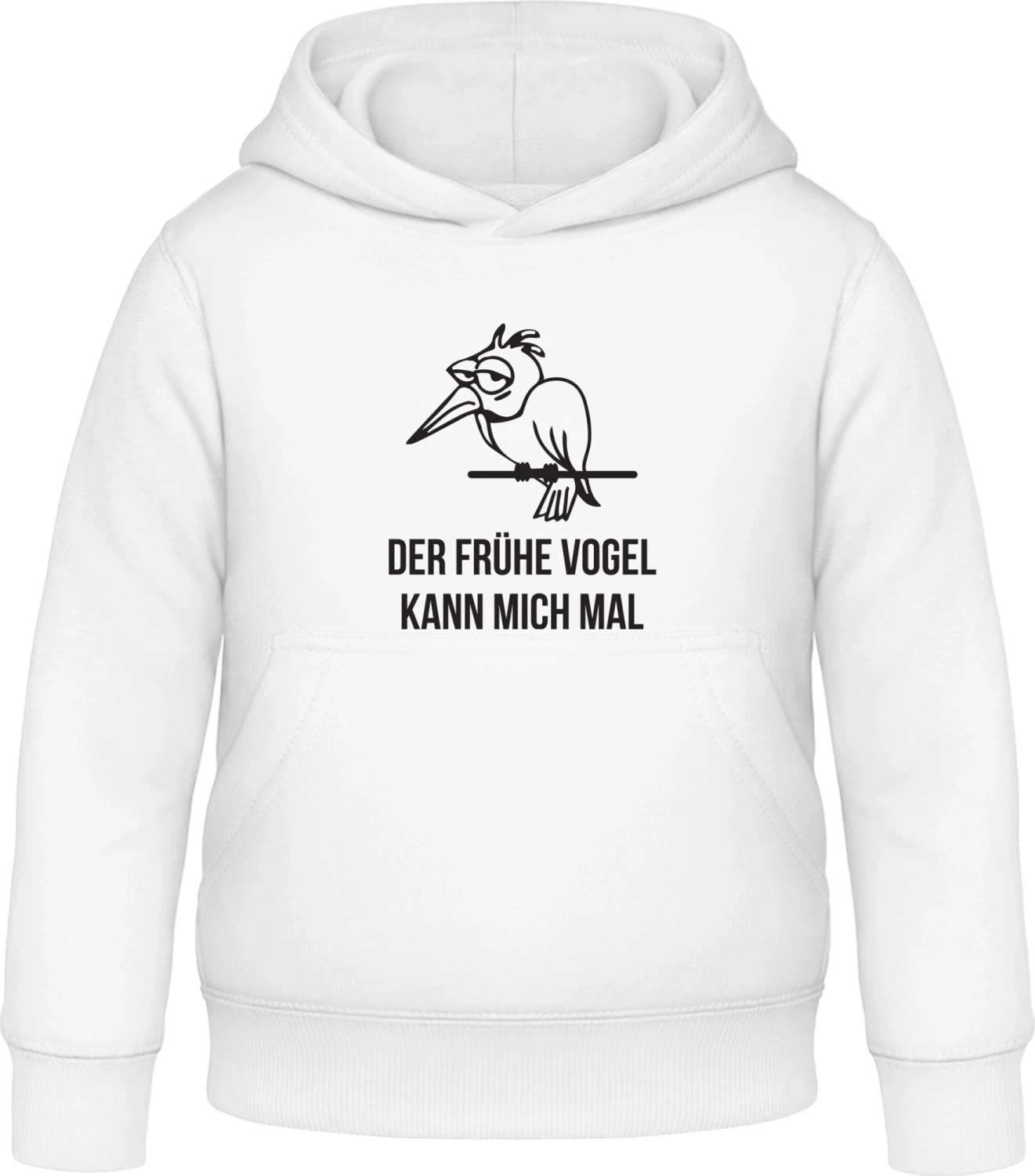 Der frühe Vogel kann mich mal - Arctic white Awdis Hoodie Kids - Front