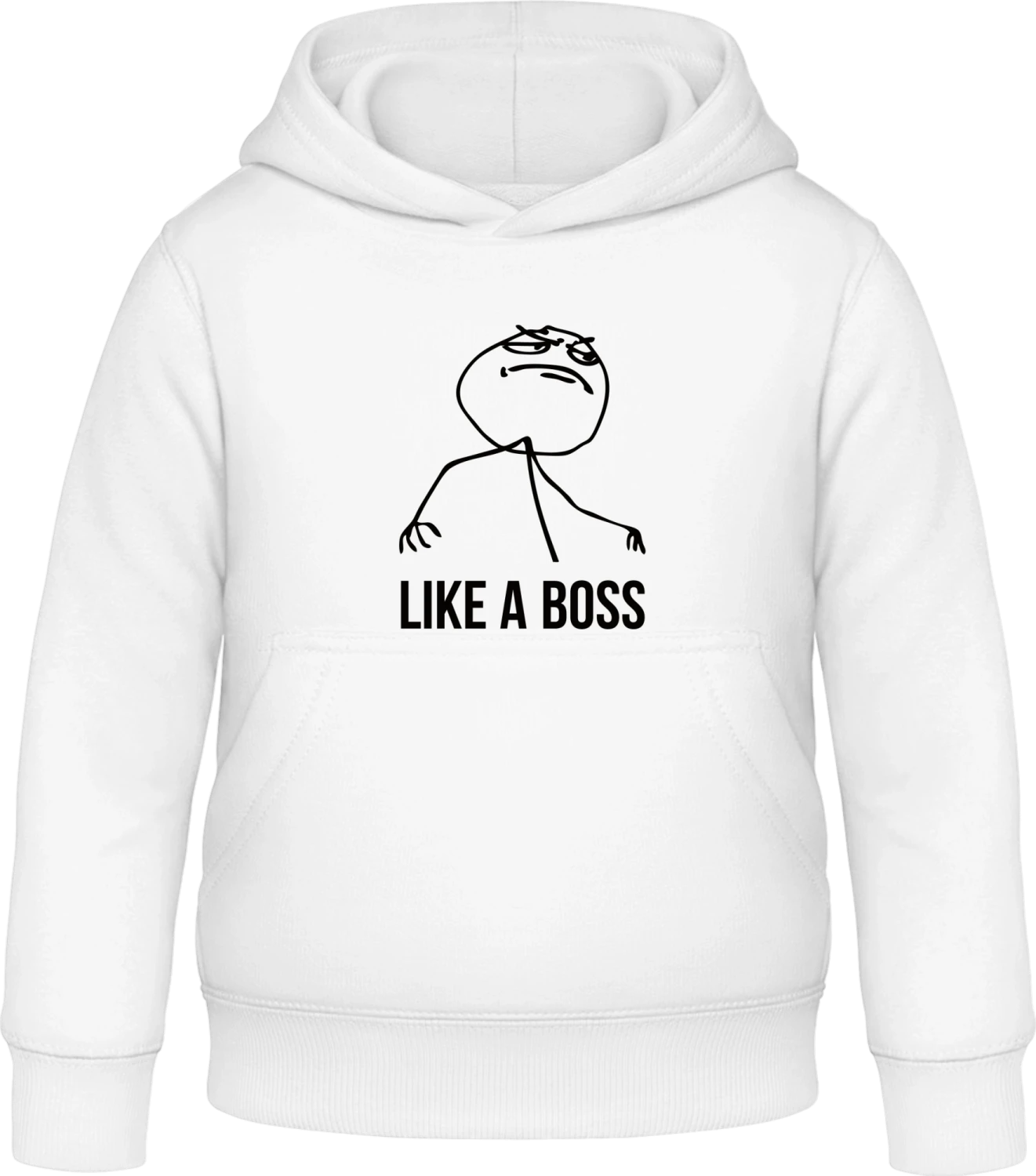 Like A Boss Internet Meme - Arctic white Awdis Hoodie Kids - Front