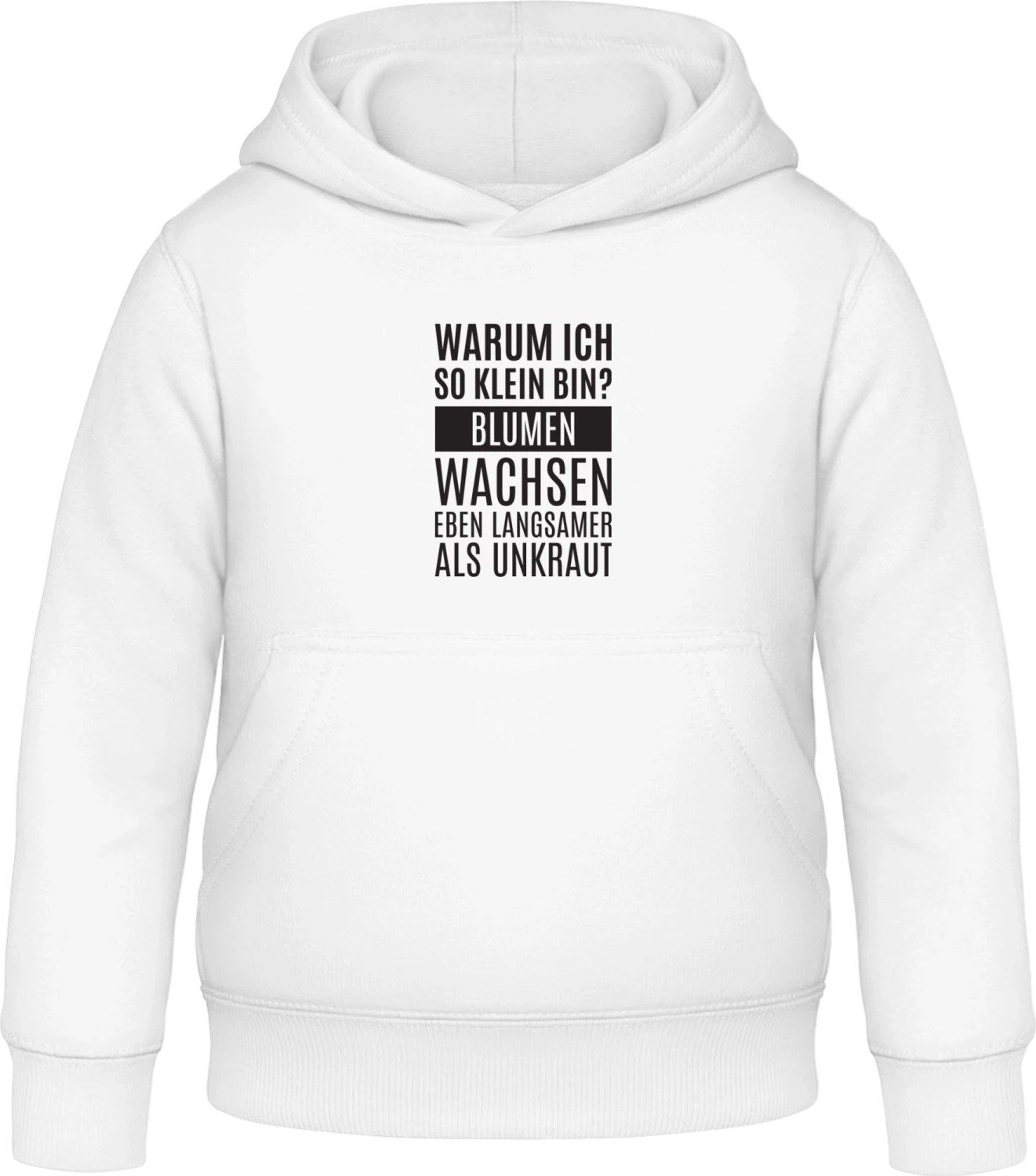 Blumen wachsen langsamer als Unkraut - Arctic white Awdis Hoodie Kids - Front