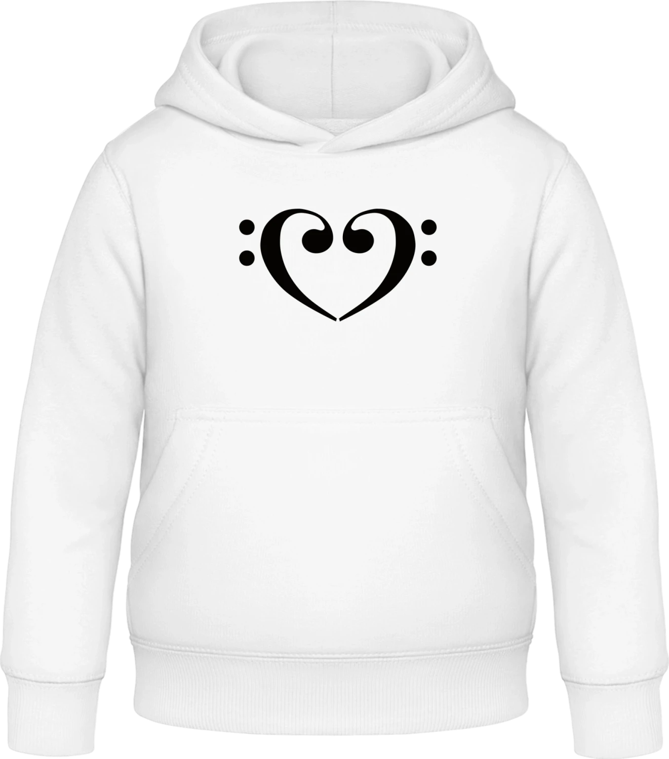 Bass Heart - Arctic white Awdis Hoodie Kids - Front