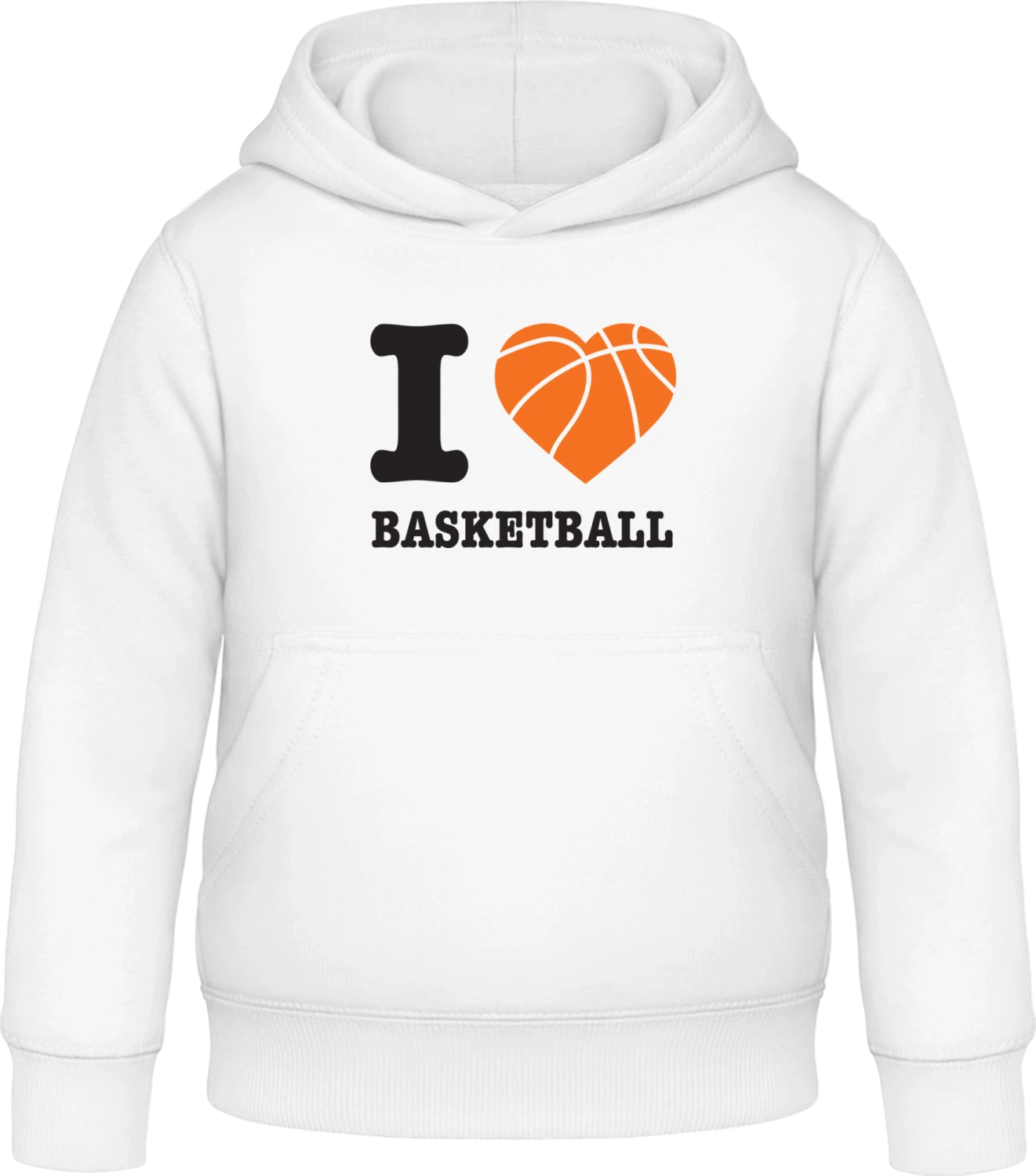 I Heart Basketball - Arctic white Awdis Hoodie Kids - Front