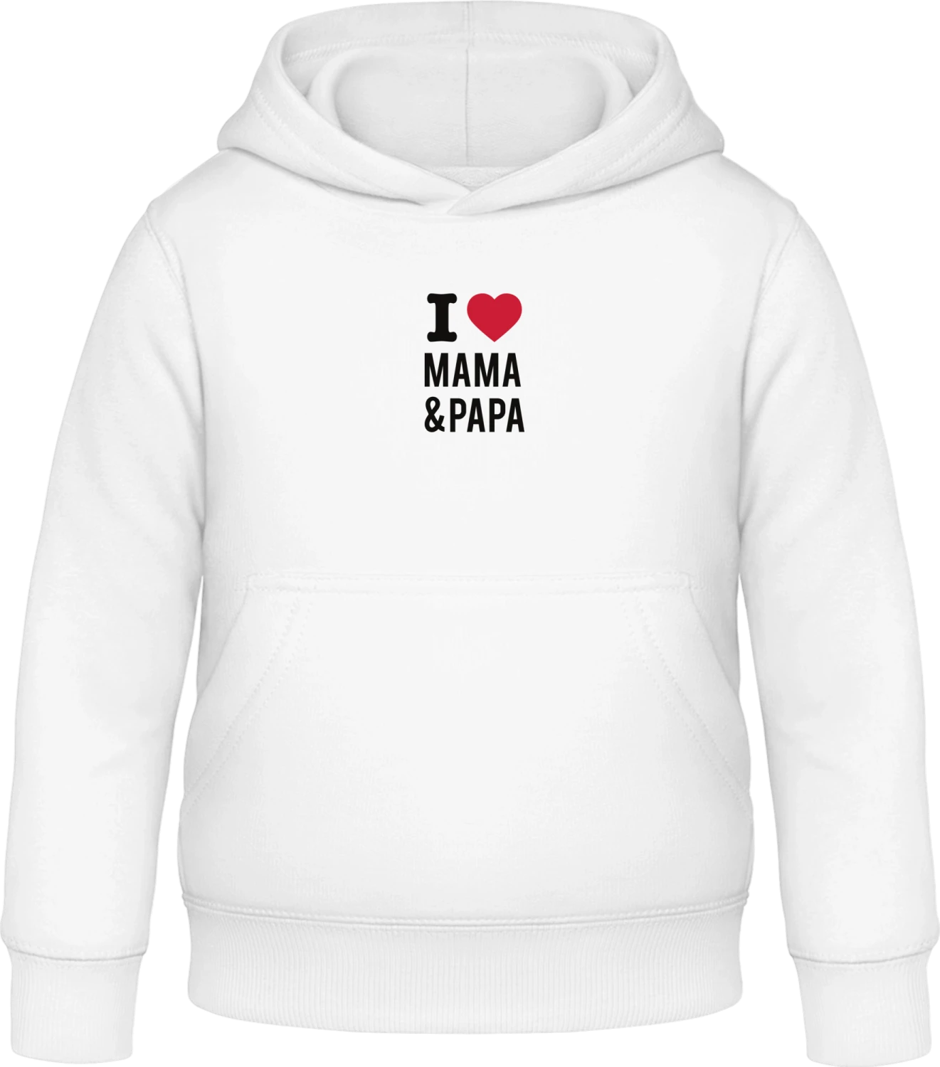 I Love Mama & Papa - Arctic white Awdis Hoodie Kids - Front